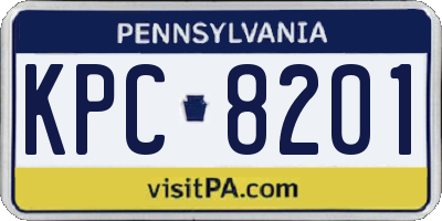 PA license plate KPC8201