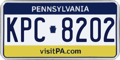 PA license plate KPC8202
