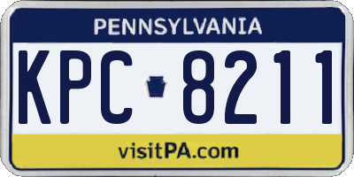 PA license plate KPC8211