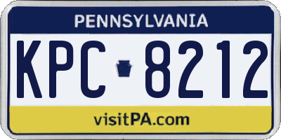 PA license plate KPC8212