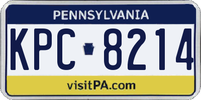 PA license plate KPC8214