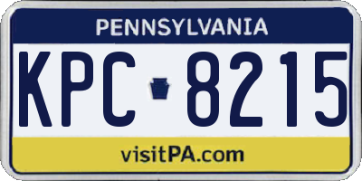 PA license plate KPC8215