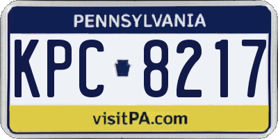 PA license plate KPC8217