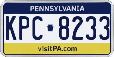 PA license plate KPC8233
