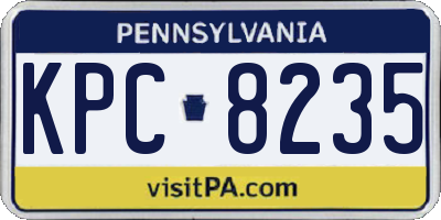 PA license plate KPC8235