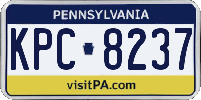 PA license plate KPC8237