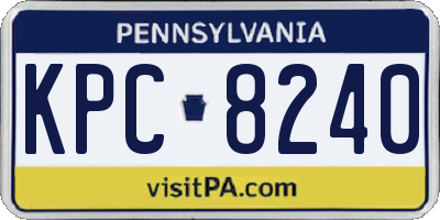 PA license plate KPC8240