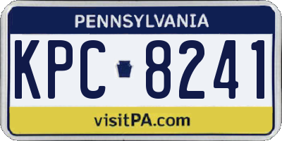 PA license plate KPC8241