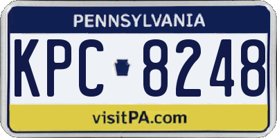 PA license plate KPC8248