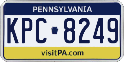 PA license plate KPC8249