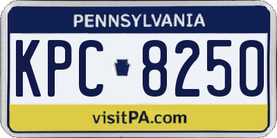 PA license plate KPC8250