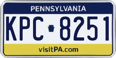 PA license plate KPC8251