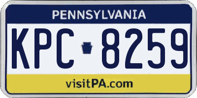 PA license plate KPC8259