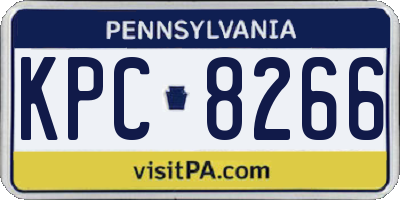 PA license plate KPC8266