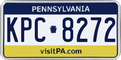 PA license plate KPC8272