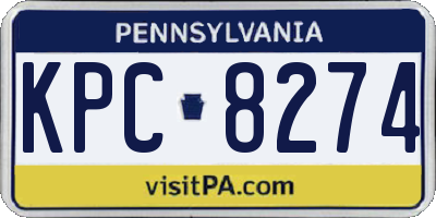 PA license plate KPC8274