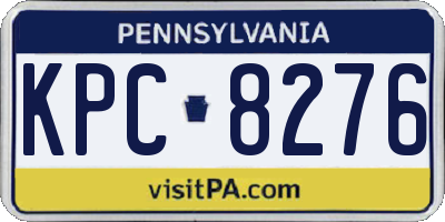 PA license plate KPC8276