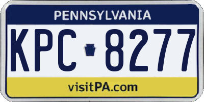 PA license plate KPC8277