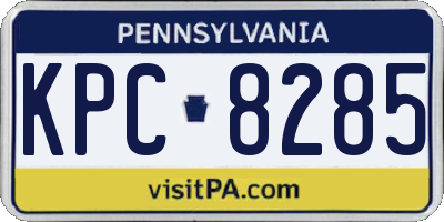 PA license plate KPC8285