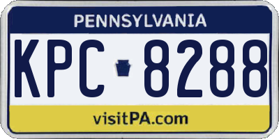 PA license plate KPC8288