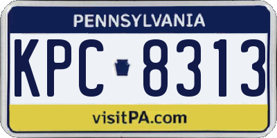 PA license plate KPC8313