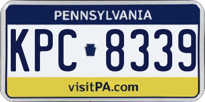 PA license plate KPC8339
