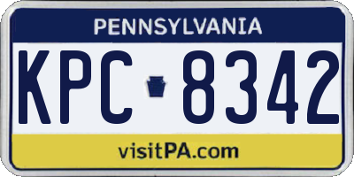 PA license plate KPC8342