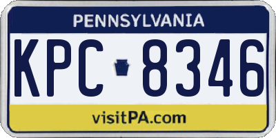 PA license plate KPC8346