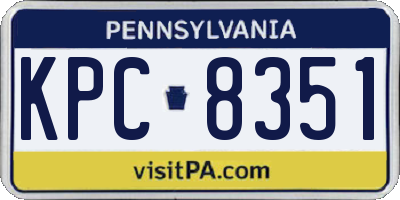 PA license plate KPC8351