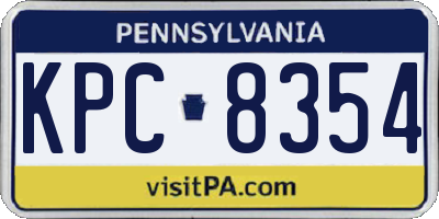 PA license plate KPC8354