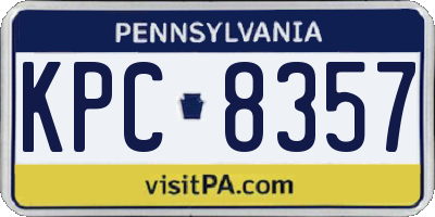 PA license plate KPC8357