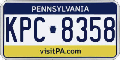 PA license plate KPC8358