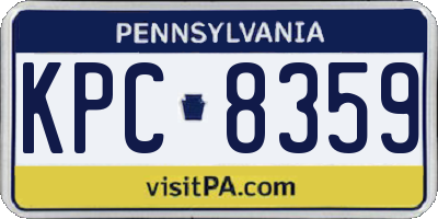 PA license plate KPC8359