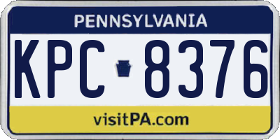 PA license plate KPC8376