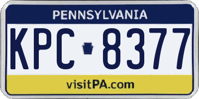 PA license plate KPC8377