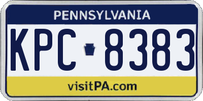 PA license plate KPC8383
