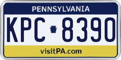 PA license plate KPC8390