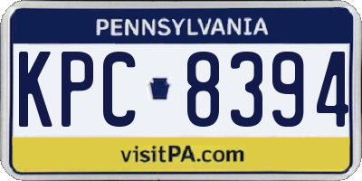 PA license plate KPC8394