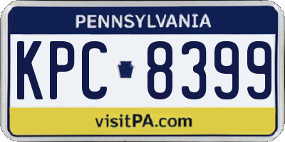 PA license plate KPC8399