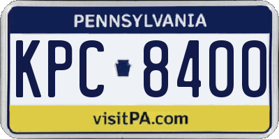 PA license plate KPC8400