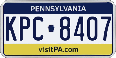 PA license plate KPC8407