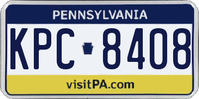 PA license plate KPC8408