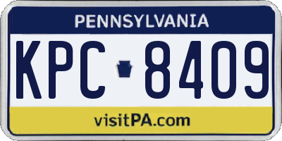 PA license plate KPC8409