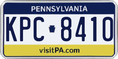 PA license plate KPC8410