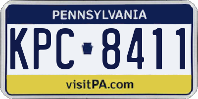 PA license plate KPC8411