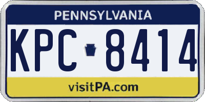 PA license plate KPC8414
