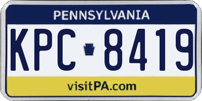 PA license plate KPC8419