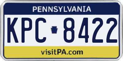 PA license plate KPC8422