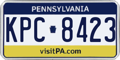 PA license plate KPC8423