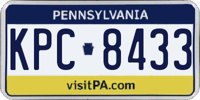 PA license plate KPC8433